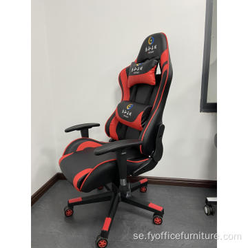 Grossist röd Gaming Chair Läder Liggstol med hjul